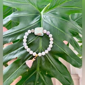 Blue Aragonite & Amethyst bracelet